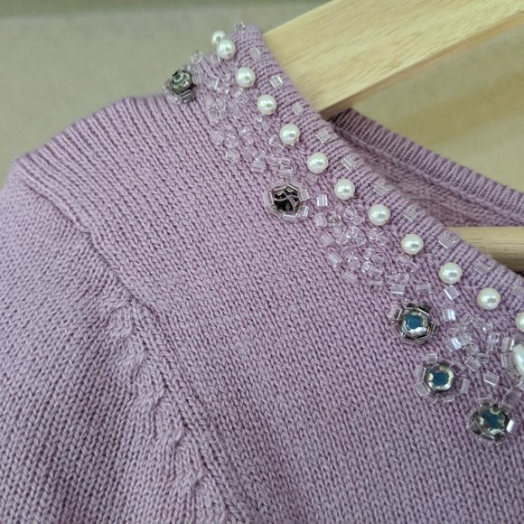 FREE gift w/ purchase 🌸Lavender embellished sweater - Picture 5 of 6
